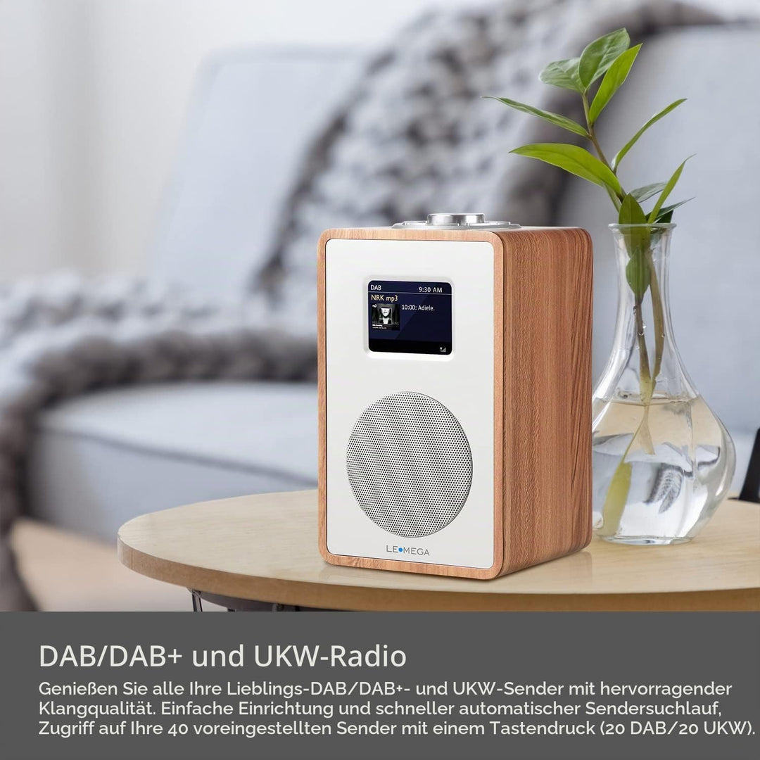 LEMEGA CR4 DAB/DAB+ und UKW Digitalradio,Bluetooth Lautsprecher, DAB Radio,Doppelwecker,Küchen/Schla