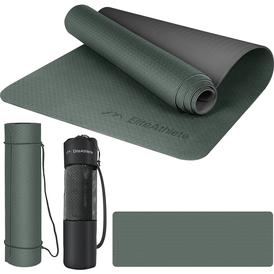 EliteAthlete Yogamatte - Sportmatte - Fitnessmatte - Gymnastikmatte gepolstert &amp; rutschfest für Fitn