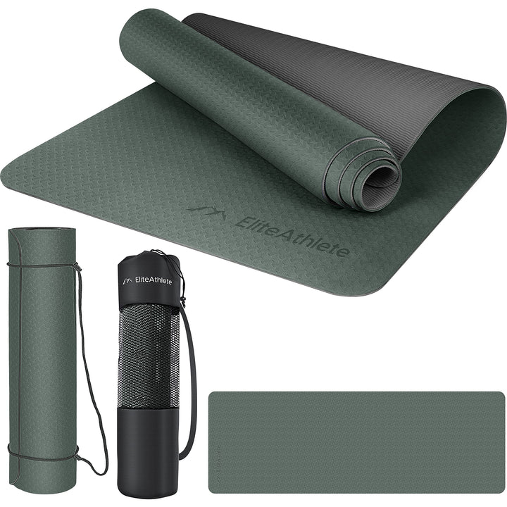 EliteAthlete Yogamatte - Sportmatte - Fitnessmatte - Gymnastikmatte gepolstert &amp; rutschfest für Fitn