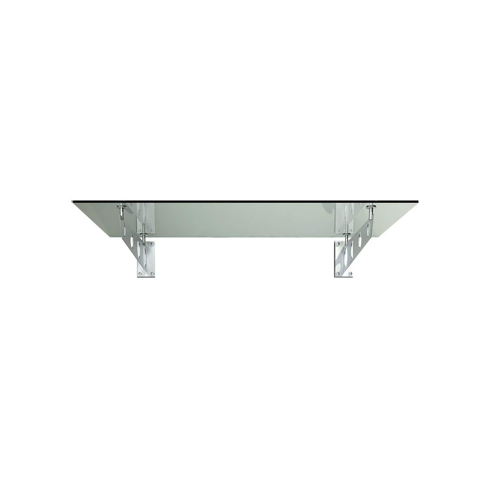 Shop Vordach Glasvordach Türvordach Verbundsicherheitsglas Klarglas VSG Edelstahl (150x90cm (2X S4-H