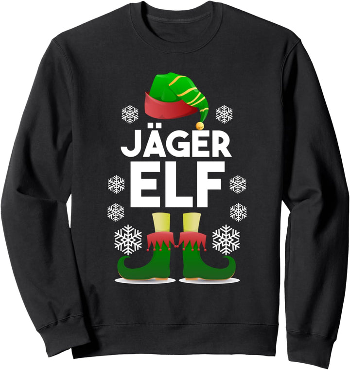 Jäger Elf Elfen Familien Outfit Weihnachten Weihnachtself Sweatshirt