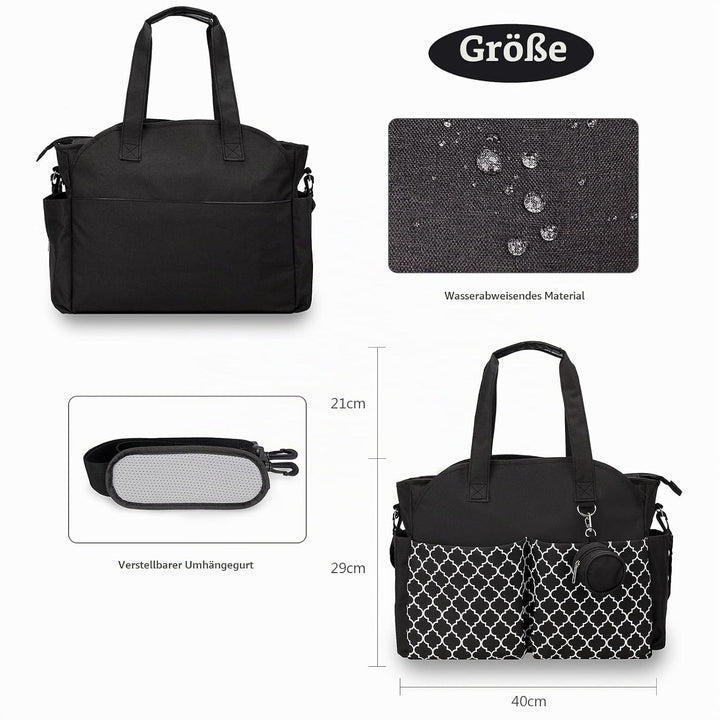 Baby Wickeltasche, 13 Taschen, Reise Wickeltasche Henkeltaschen Portable Babytasche mit Schnullertas
