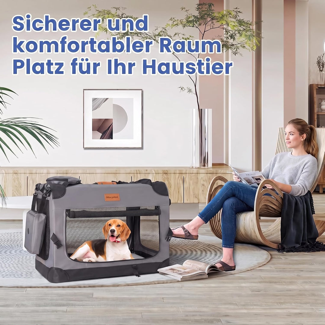 Morpilot Katzentransportbox für grosse Katzen und Welpen Katzenbox Hundetasche mit Sicherheit Reissv
