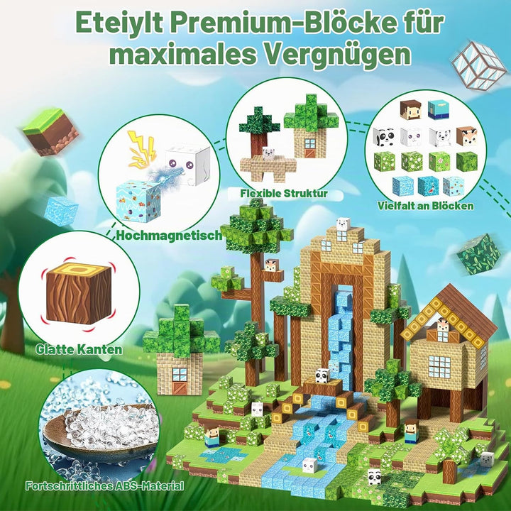 150 Stück Magnetische Bausteine, Magnetisches Spielzeug Blöcke, Magnetische Bausteine Bauspielzeug,