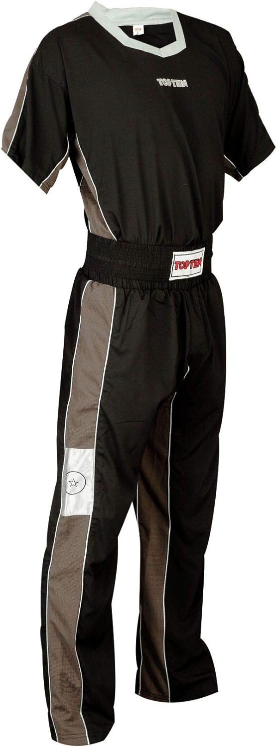 TopTen Kickboxuniform „FLEXZ“ Schwarz - Grau 130, Schwarz - Grau 130