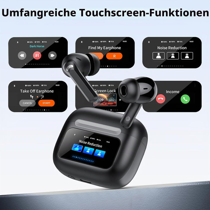 TIMU Bluetooth Kopfhörer mit Touchscreen, 2026 In Ear Kopfhörer Kabellos Bluetooth 5.4 mit ANC+ENC N