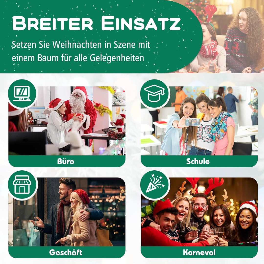 COSTWAY 150cm Bleistift Weihnachtsbaum, künstlicher Tannenbaum mit 295 Zweigespitzen & Metallständer