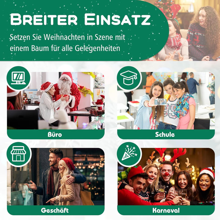 COSTWAY 150cm Bleistift Weihnachtsbaum, künstlicher Tannenbaum mit 295 Zweigespitzen & Metallständer