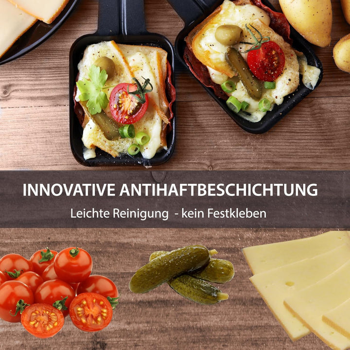 Syntrox Germany Raclette-Grill Bernus, Multifunktionsgrill mit heissen Stein, Edelstahl Raclette, An