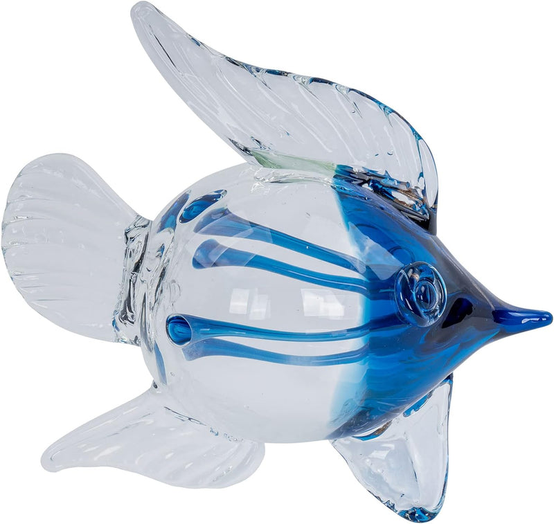 levandeo Deko Fisch H19cm Glas Skulptur Tischdeko Maritim Deko Aufsteller Glasfigur Blau Wohndekorat