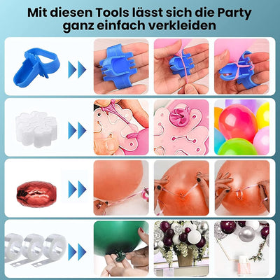 OBEST Ballonpumpe, Ballonpumpe Elektrisch mit Ballondekoration Strip Kit, Tragbare Ballonpumpe mit D