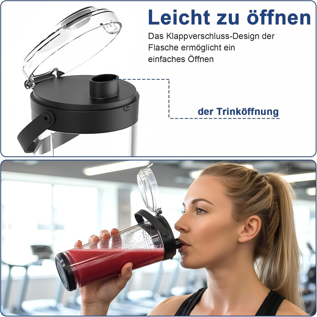TopEsct tragbarer Mixer für Shakes und Smoothies,500 ml leistungsstarker kabelloser Mini-Mixer,wiede