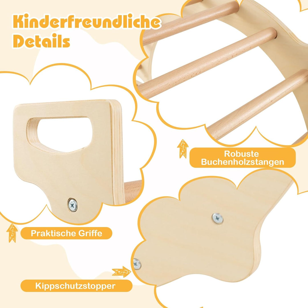 COSTWAY Kletterbogen, 8 in 1 Klettergerüst Indoor mit Aufbewahrungsbox, Kinder Spielplatz zum Klette