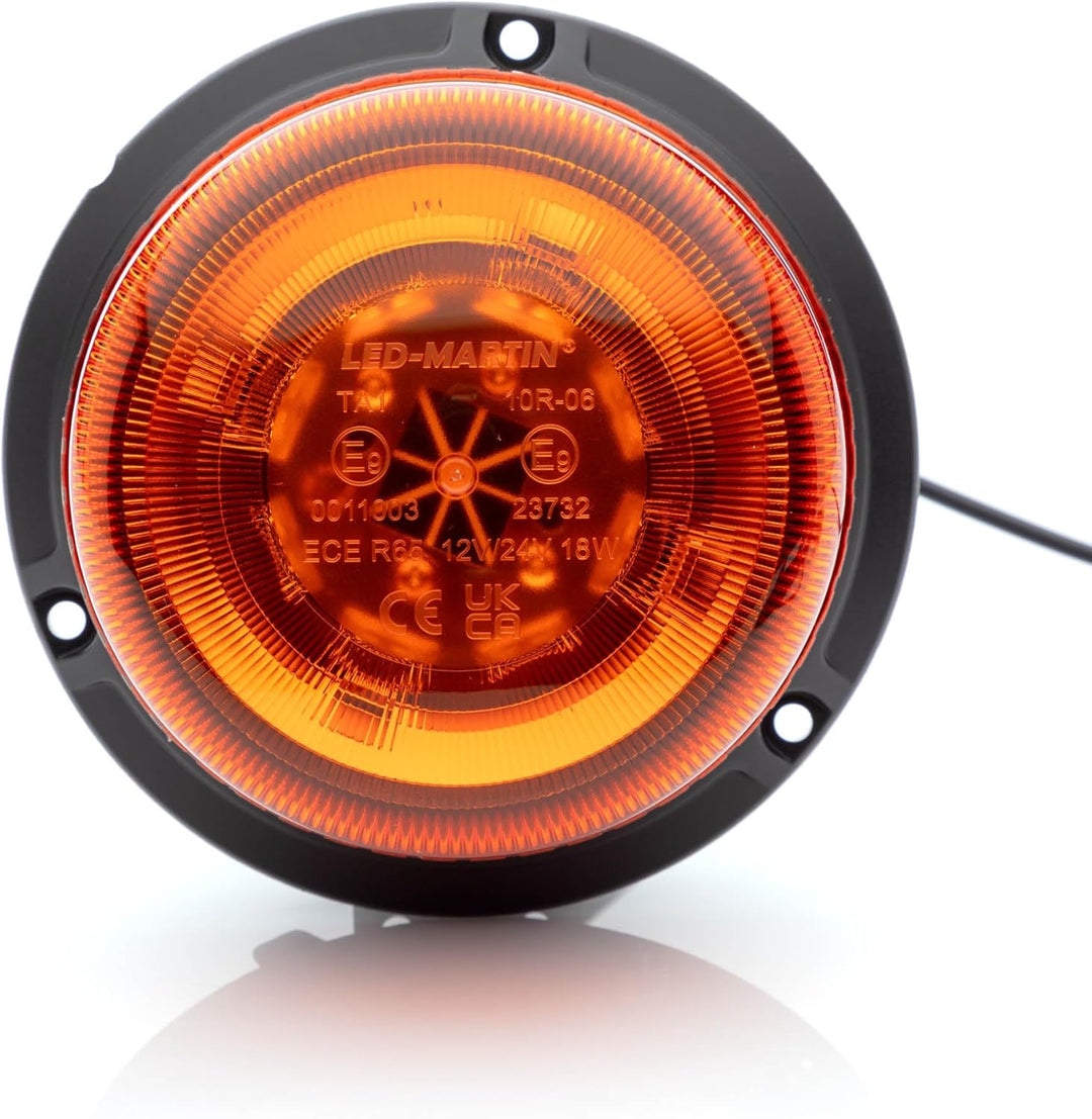 LED-MARTIN® Rundumleuchte - XR20 ECO - 12V/24V - Orange - Gelb - Magnetfuss - 3,5m Kabel - ECE-R65 -