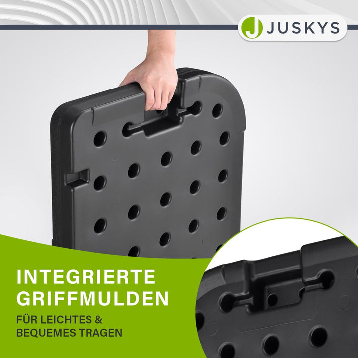 Juskys Schirmgewicht 4er-Set Quad für Schirmständer mit 60 Liter Wasser oder 80 kg Sand befüllbar HD