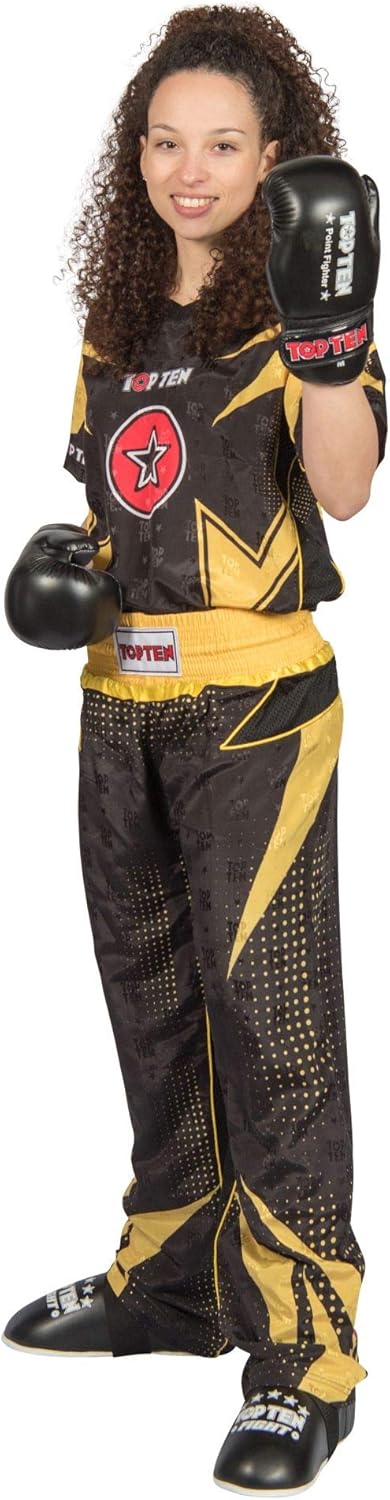 TOP TEN Kickboxuniform „Future“ Schwarz - Gelb 130, Schwarz - Gelb 130