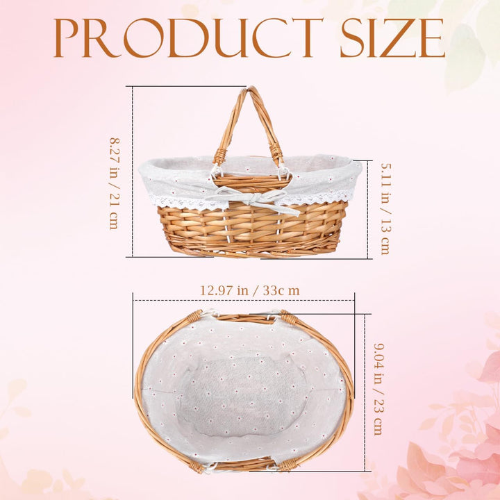 Toyvian Wickelkorb Für Blumenmädchen Handgewebter Storage Basket Für Hochzeiten Picknick Und Dekorat