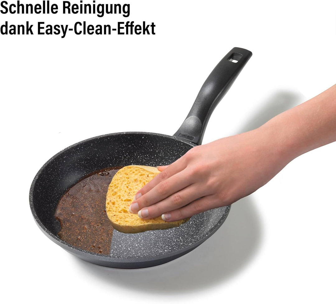 STONELINE Bratpfanne 24 cm, induktionsgeeignet, Aluguss, Antihaftbeschichtung mit echten Steinpartik
