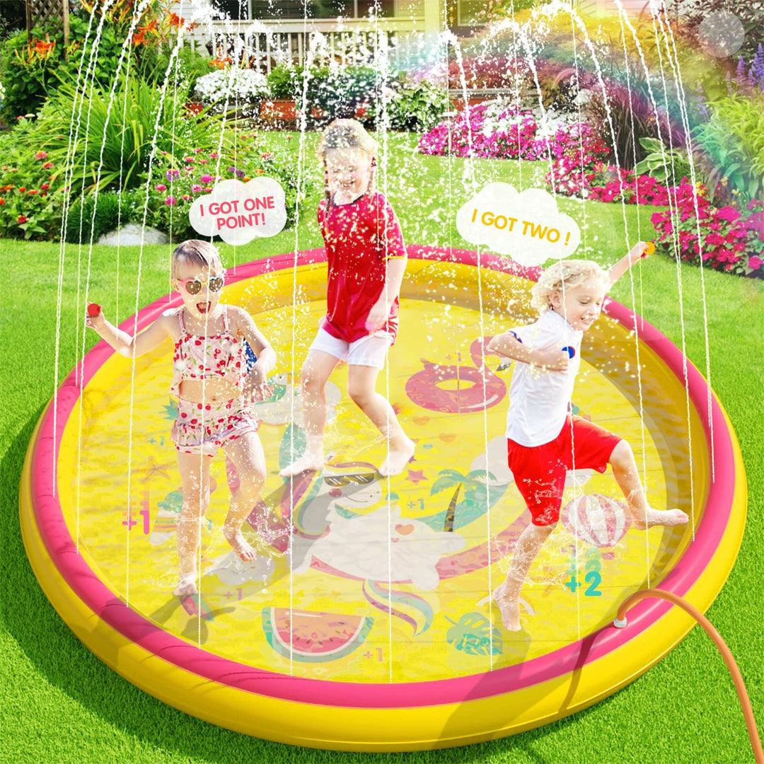 Peradix Splash Pad, 170CM Wasserspielzeug Baby Pool Pad Sprinkler Wasser-Spielmatte mit rutschfeste
