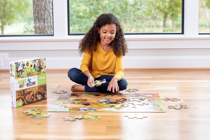 Bertoy 3876002 Classic Above and Below Boxed Puzzles, Backyard, 48 Teile