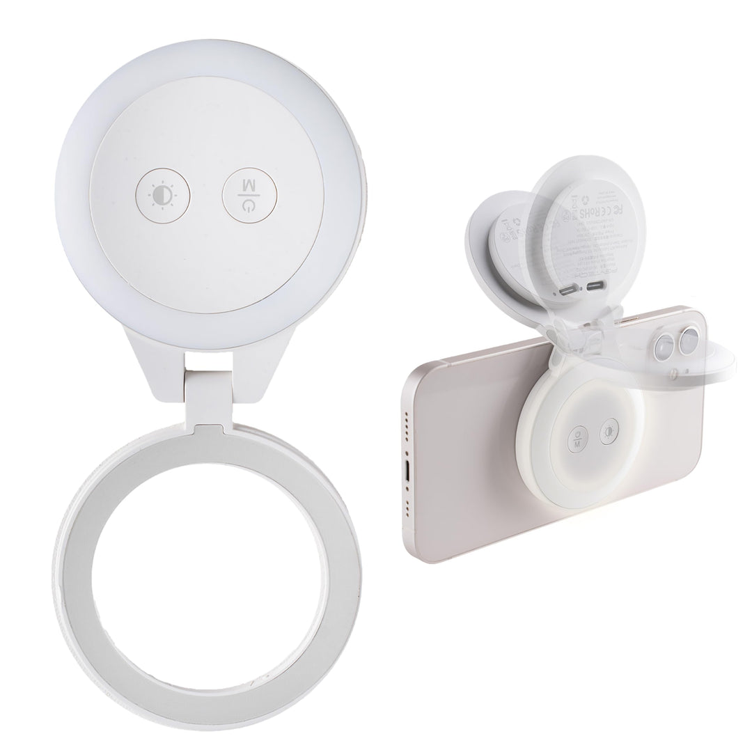 PGYTECH MagGlow Magnetisches Handy-Fülllicht, MagSafe Selfie-Licht, Tragbares Magnet-LED-Ringlicht m