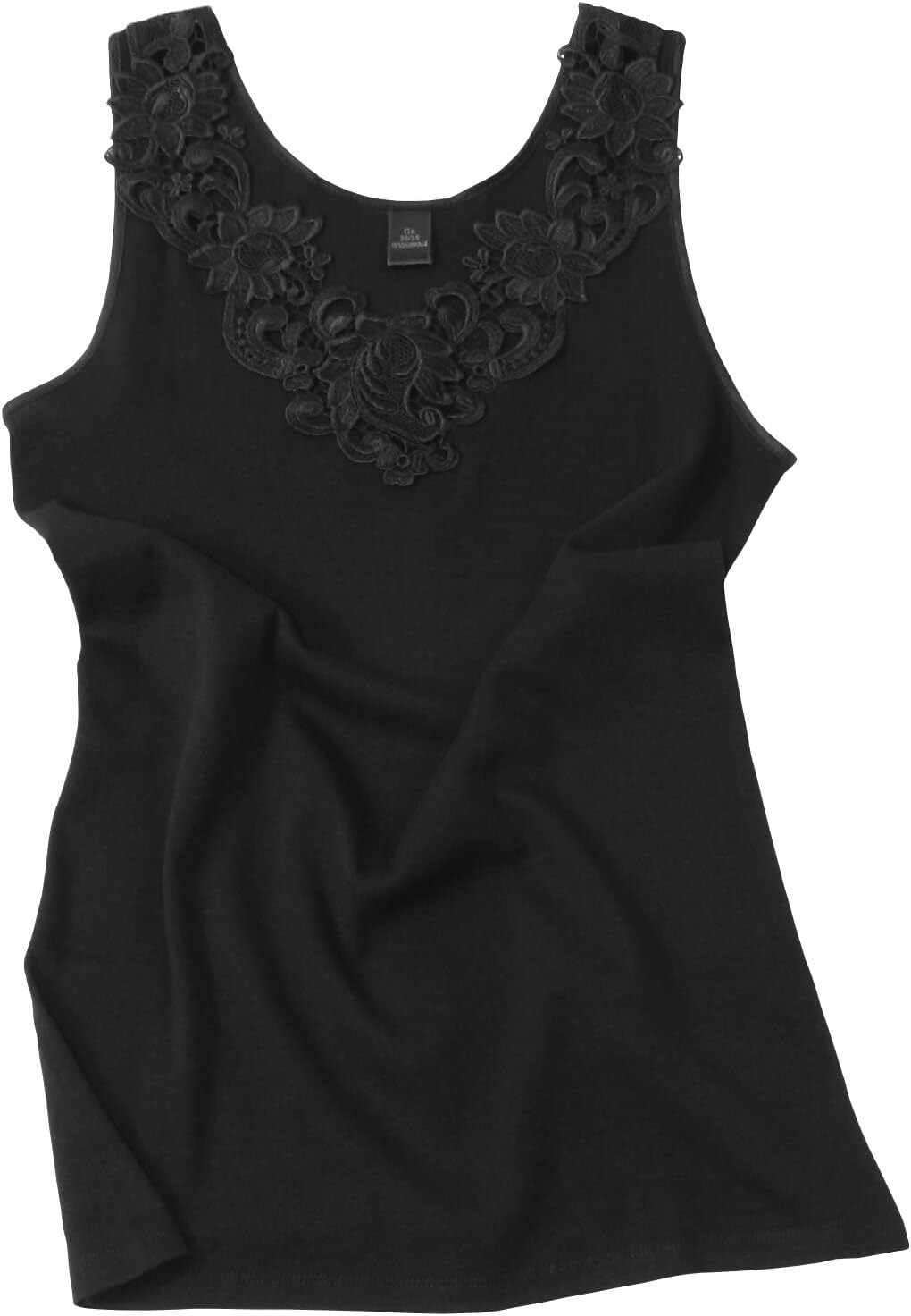 Damen Shirt, Unterhemd mit extra grosser Spitze, Trägershirt ohne Seitennaht - Cottonprime 36-38 Sch