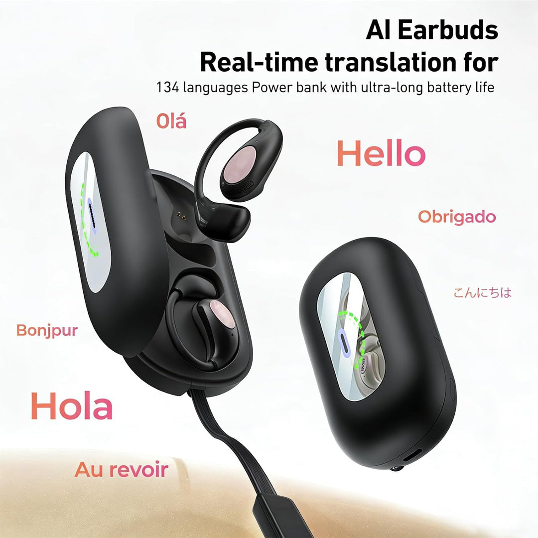 KI Kopfhörer Übersetzer, 3-in-1 Bluetooth 6.0 Echtzeit Sprachübersetzungs Kopfhörer, 135 Sprachen (m