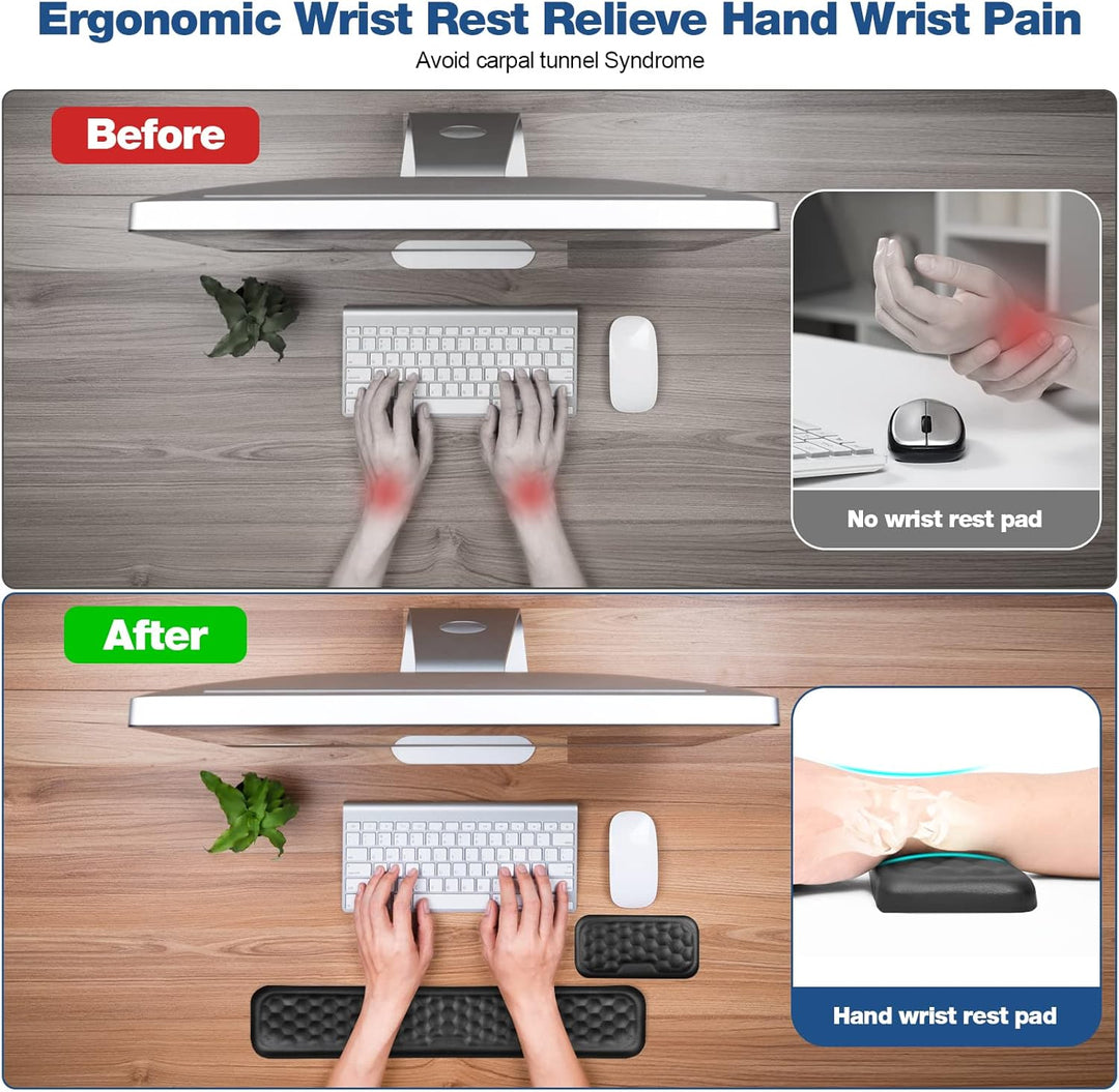 Giecy Handballenauflage Tastatur und Maus Set, weiche Memory Foam Ergonomische handgelenkauflage Set
