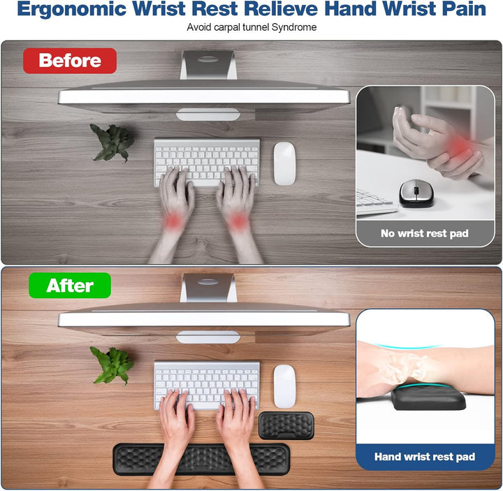 Giecy Handballenauflage Tastatur und Maus Set, weiche Memory Foam Ergonomische handgelenkauflage Set