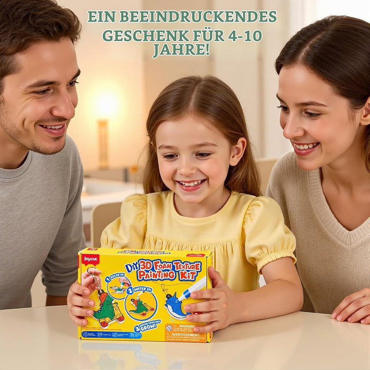 JoyCat 3D Kunst-Set, Tier Magic Puffy Paint Set, Schmutzfreie Malset Bastelset für Kinder, Kreative
