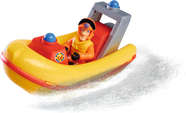 Simba Feuerwehrmann Sam Neptun Boot – Spielset mit Figur, Robustes Spielzeug für Kinder ab 3 Jahren,