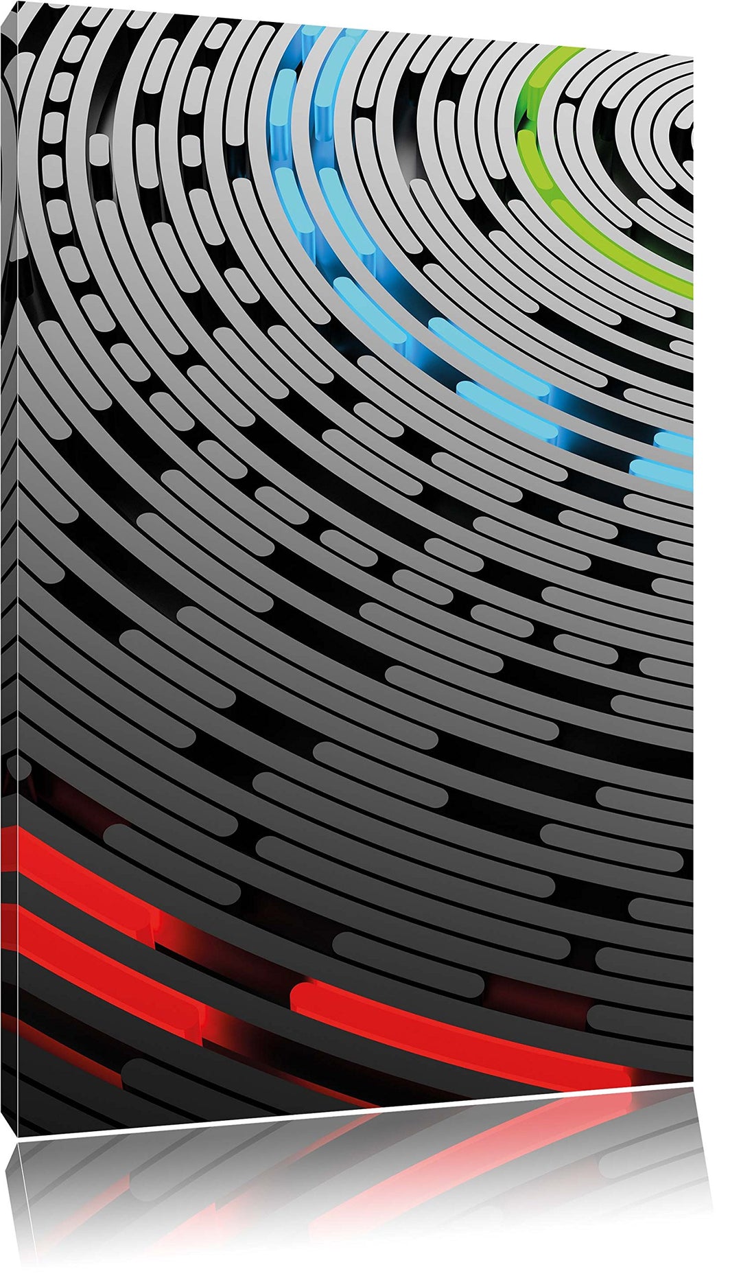 Pixxprint Abstrakte Schallplatte Love Music / 100x70cm Leinwandbild bespannt auf Holzrahmen/Wandbild