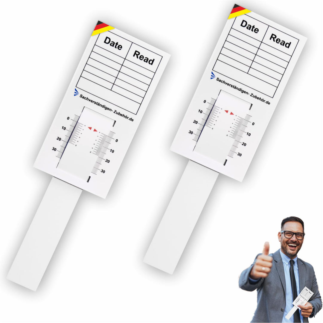 Sachverständigen-Zubehör® Rissmonitor als [Profi Messgerät] 2er Set | günstige Messlehre | Spaltmass