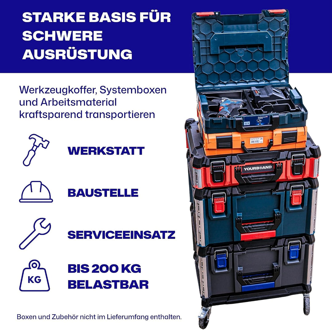 L-BOXX Roller Transportwagen für Werkzeugkoffer bis 200kg mit Bremse, mobil | für L-BOXX G und G4, X