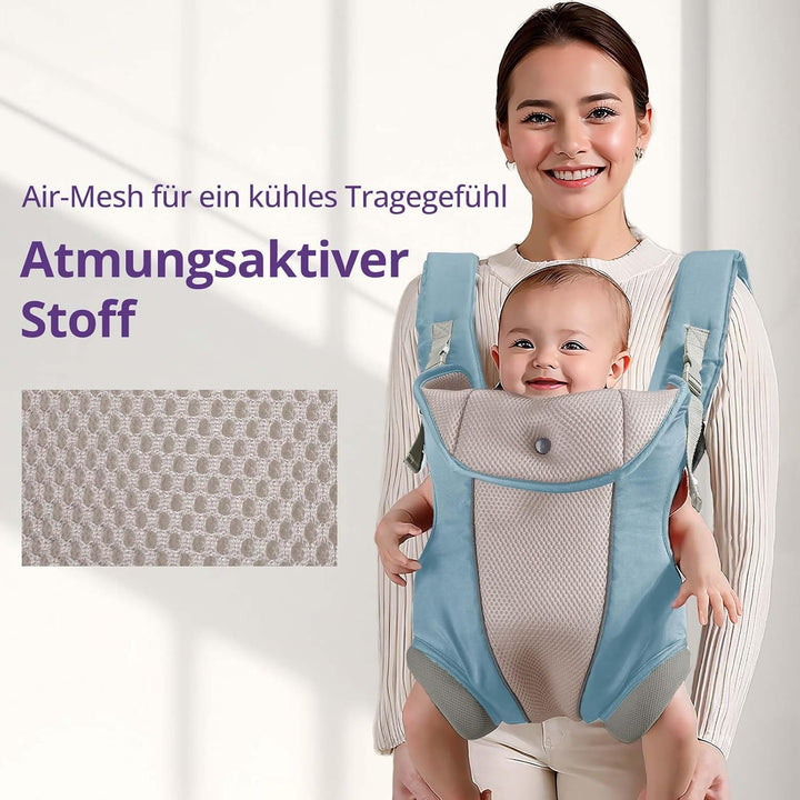 Ergonomische Babytrage mit verstellbarem Riemen, 4-in-1-Tragetasche für Neugeborene und Kleinkinder,
