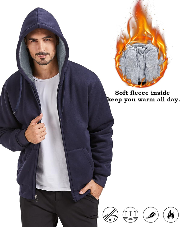igeekwell Sweatjacke Herren mit Kapuze Winter Hoodie Dick Fleecejacke Herren Gefütterte Fleece Kapuz