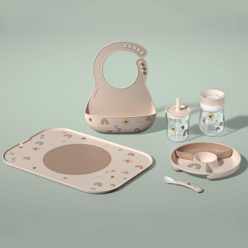 Mepal 108041012400 Mio Kindergeschirrset, mit Kinderteller, Schälchen, Becher und Besteck-Set, Ideal