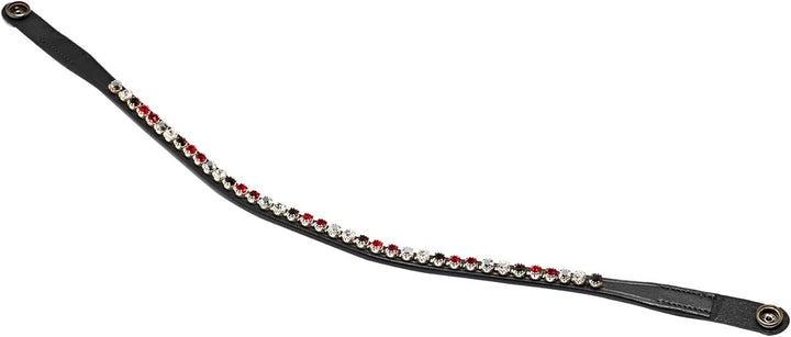 PresTeq Faysport Shinebright Brow Band Black Bordeaux Full Size, Black Bordeaux Full Size