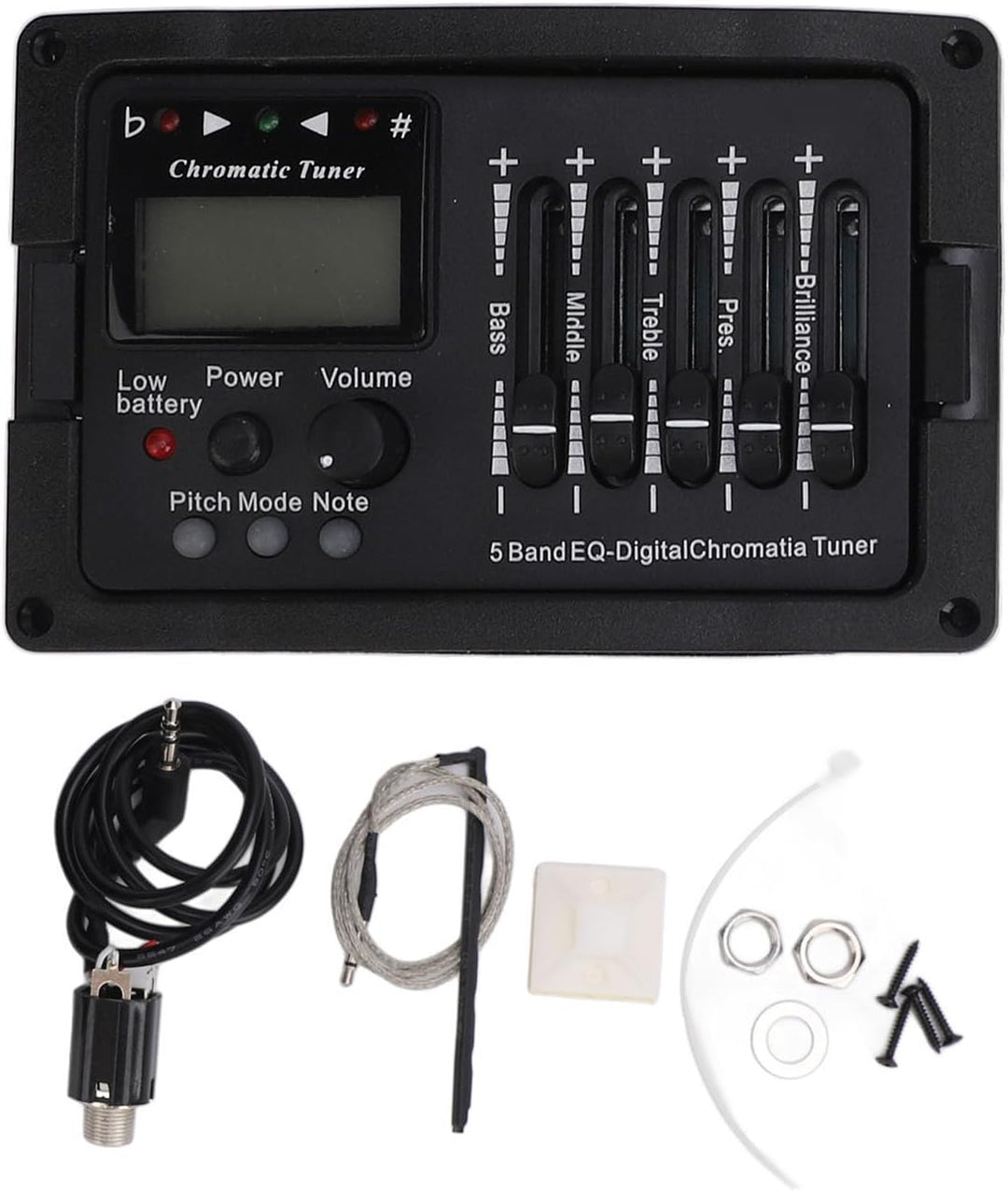 Akustikgitarren-Vorverstärker, 5-Band-EQ-Equalizer, Akustikgitarrenverstärker, digitaler Tuner-Tonab