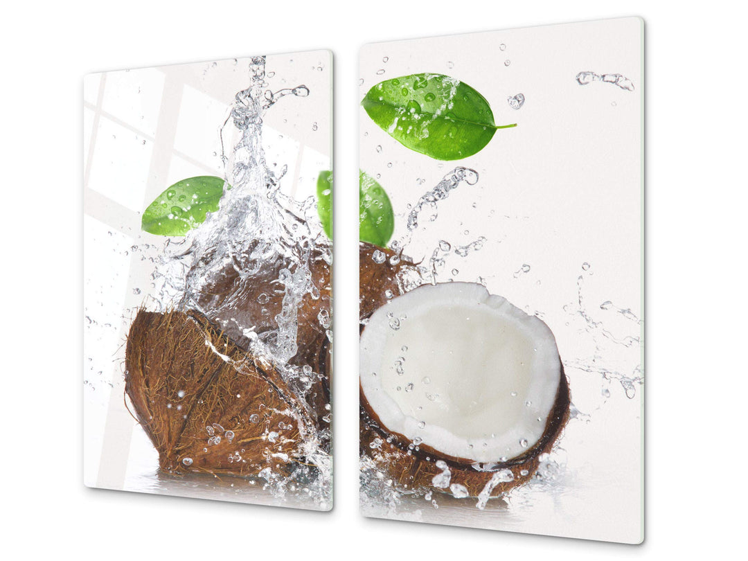 Küchenbrett aus Hartglas und Induktionskochplattenabdeckung – Schneideplatten SINGLE mit 60 x 52 cm