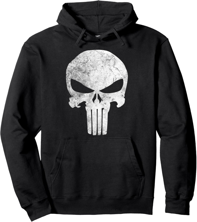 Marvel Punisher Skull Symbol Distressed Pullover Hoodie