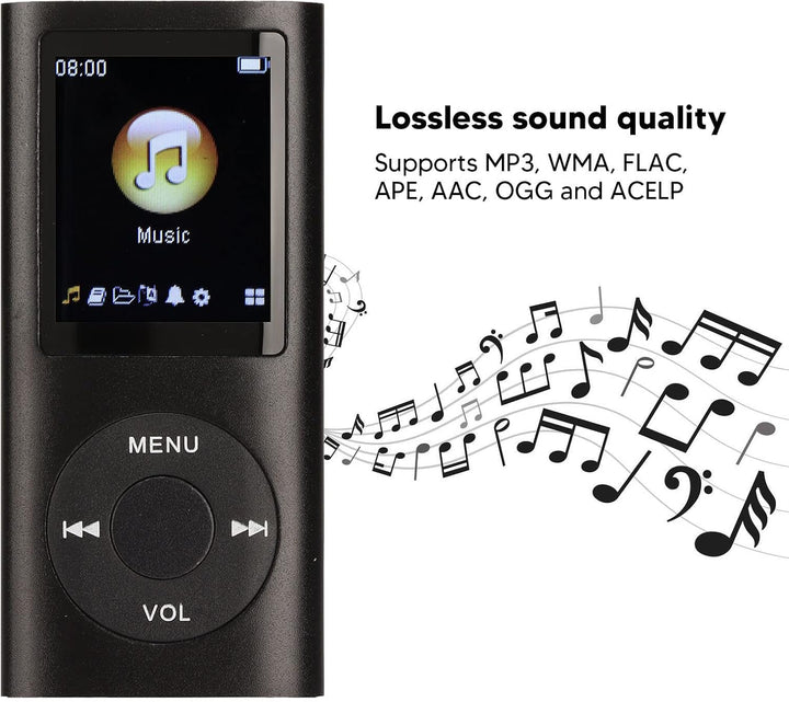 CCYLEZ Tragbarer MP3-Player, Multifunktionaler Musikplayer, 8-Stunden-Akkulaufzeit, 1,8-Zoll-LCD, Sc