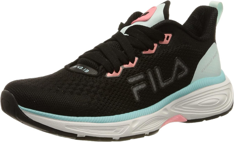 FILA Damen Exowave Race Wmn Laufschuh 36 EU Black Flamingo Pink Blue Glass, 36 EU Black Flamingo Pin