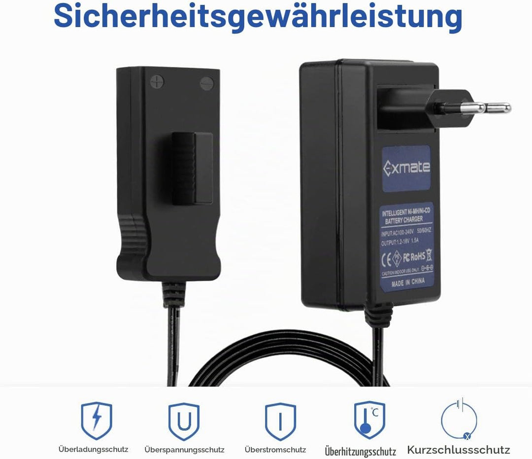 Exmate 18V Ladegerät für Gardena 9840-20 8878-20 8025-20 18V Lithium Akkus (Nicht für NI-MH/NI-Cd Ak