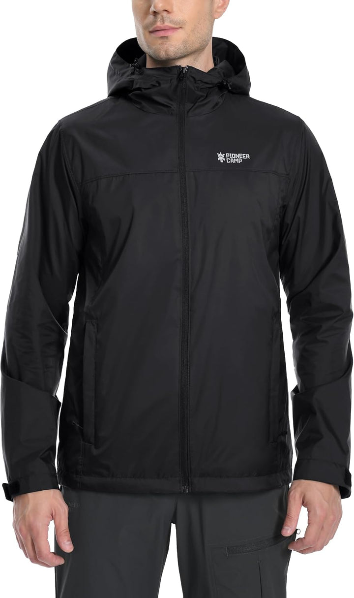 Pioneer Camp Herren Regenjacke Wasserdicht Atmungsaktiv Leichte Winddicht Windbreaker Packbare Outdo