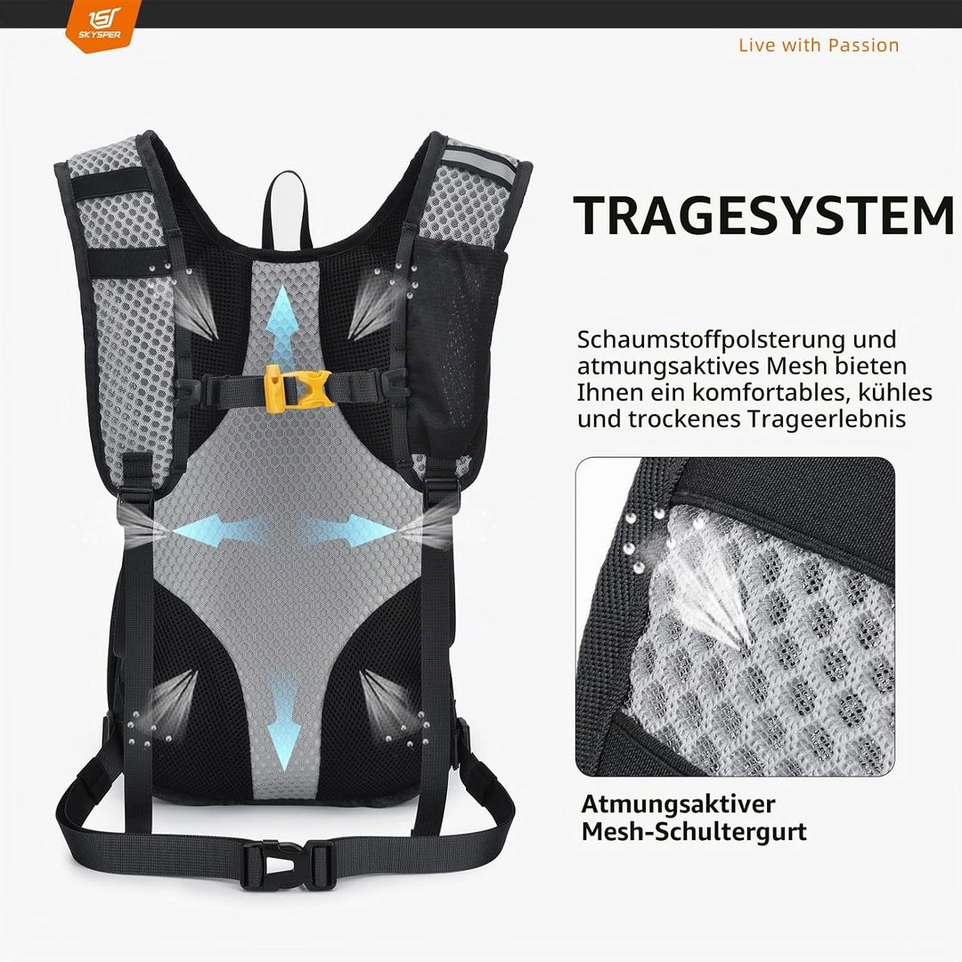 SKYSPER Wanderrucksack 15L Rucksack Herren Klein Tagesrucksack Leichter Trekkingrucksack für Wandern