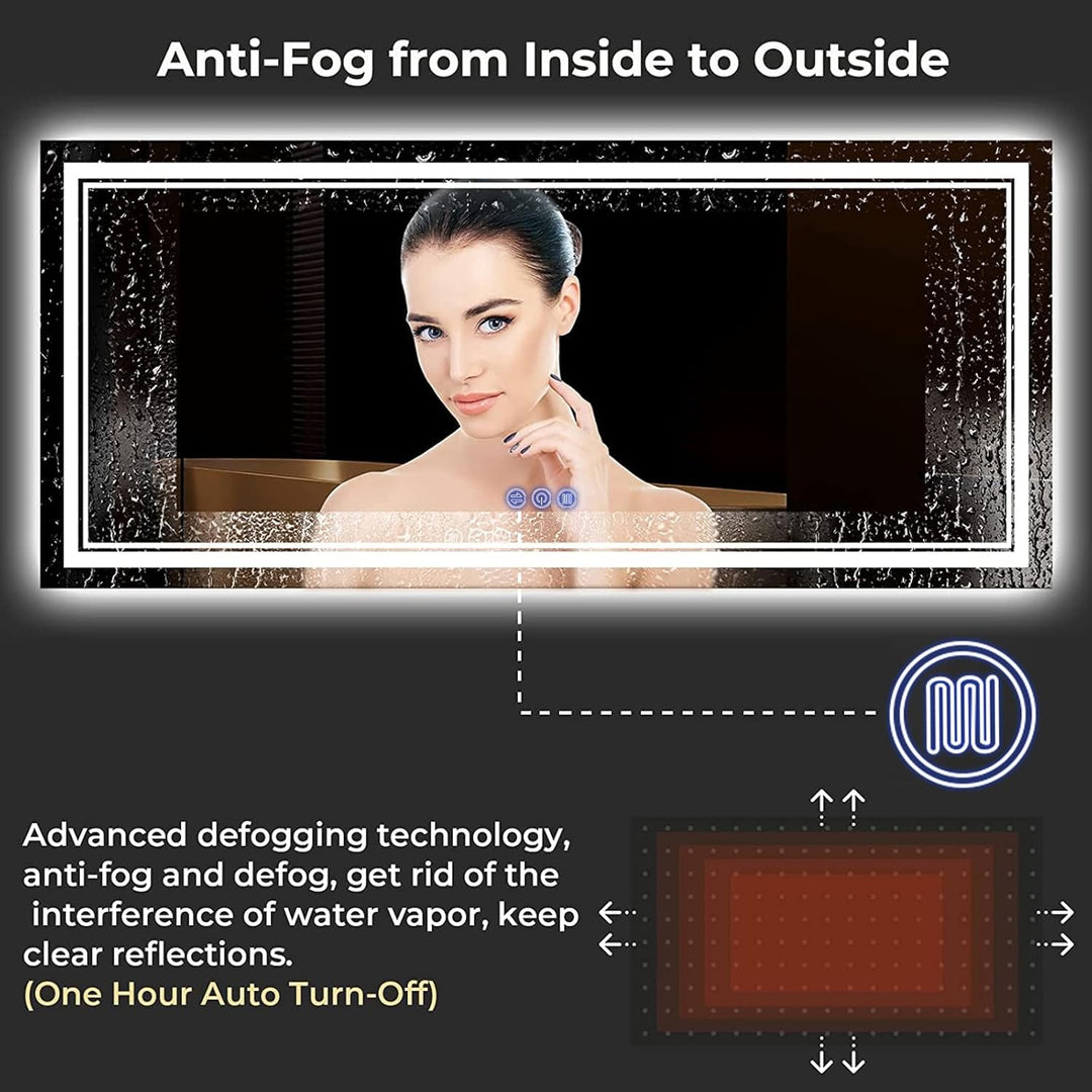 Badspiegel mit Beleuchtung 150x90cm, Badezimmerspiegel Wandspiegel und Touch-Schalter, IP65-Led-Spie