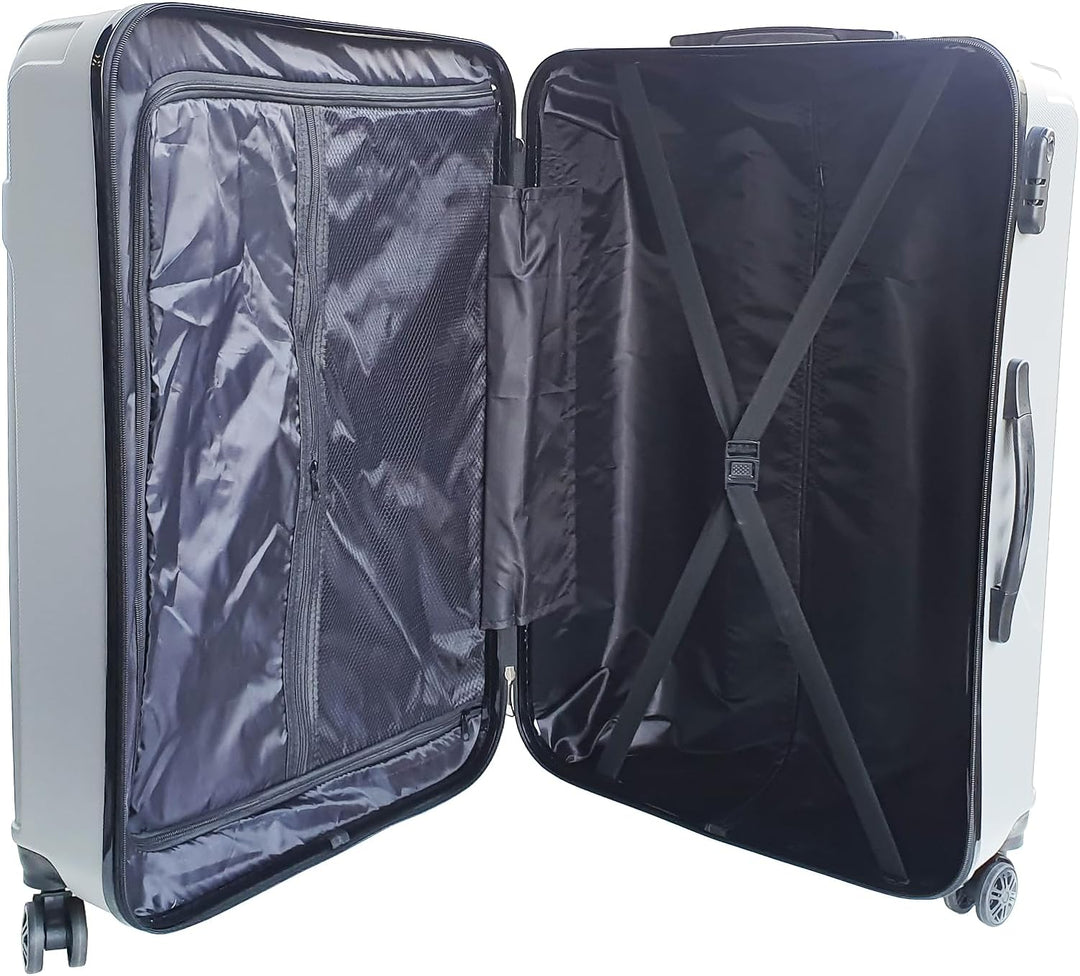 DMS® 3tlg Hartschalenkofferset Trolley Koffer Reisekoffer Reisekofferset Gepäck Rollkoffer Schloss 4