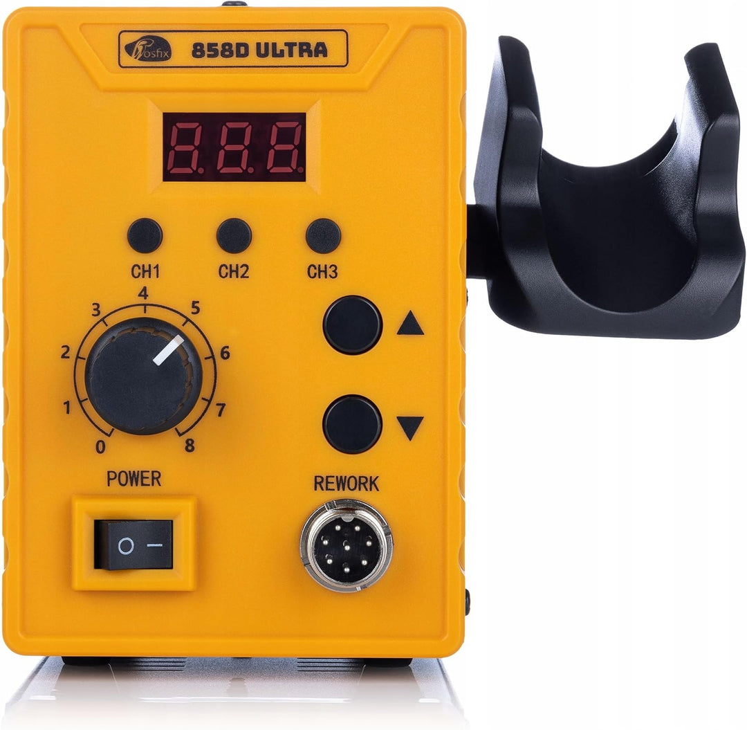 Set 858D Ultra Heissluftstation – 700W, 100–500°C, LED-Display, 3 Speicher | 50 Kunststoff-Schweisss