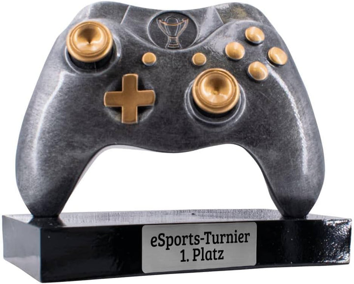 Deitert Esports Pokal mit Gravur, Maus Gaming Controller mit Wunschtext, Gamer Deko, Trophäe mit Gam